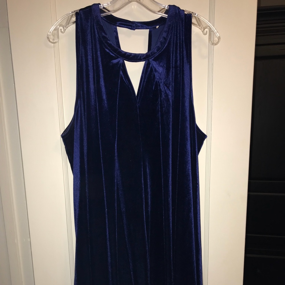 Navy velvet swing dress, boutique